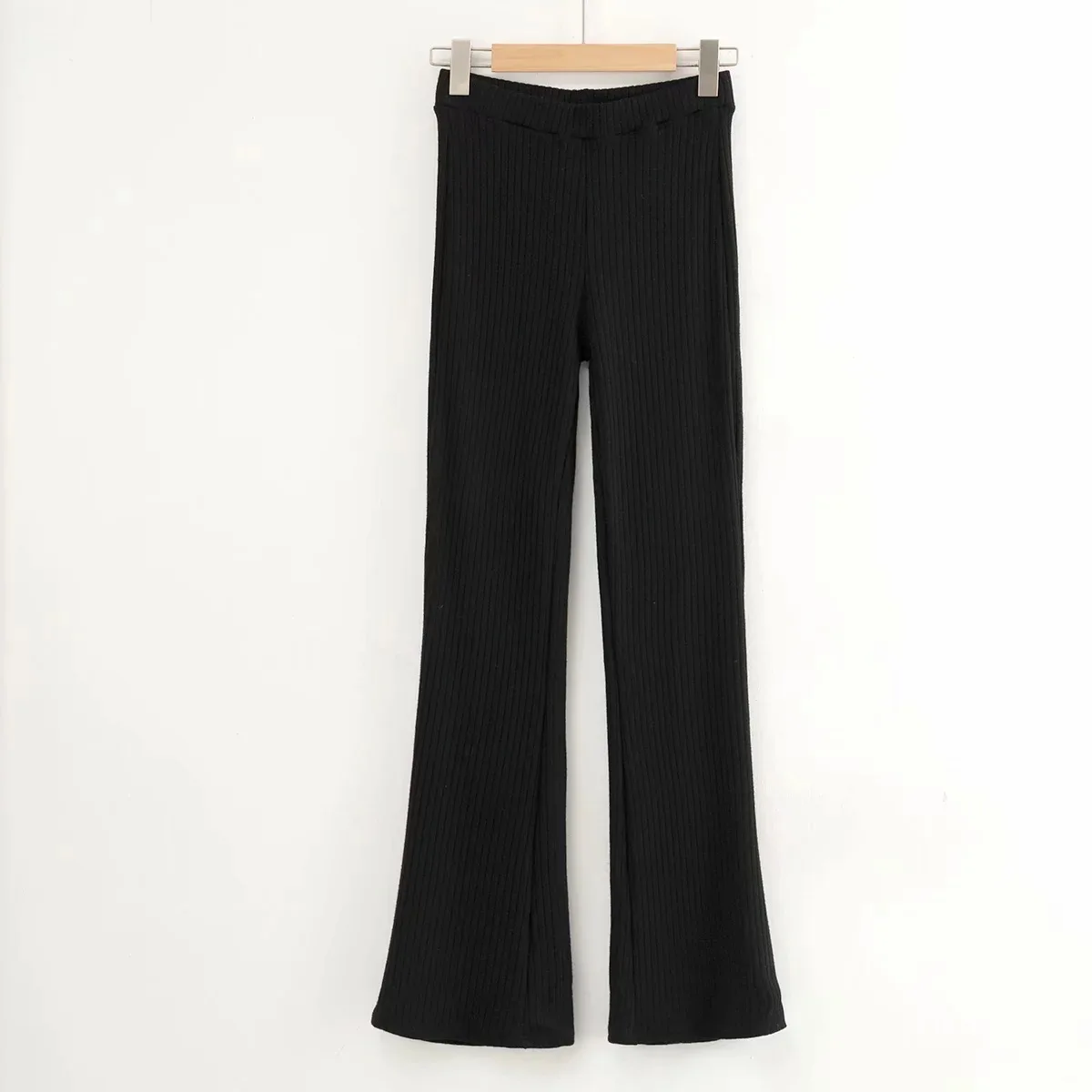 

Women's Knitted Trousers 2021 Spring And Summer New High Waist Close-fitting Knitted Slimming Casual Trousers