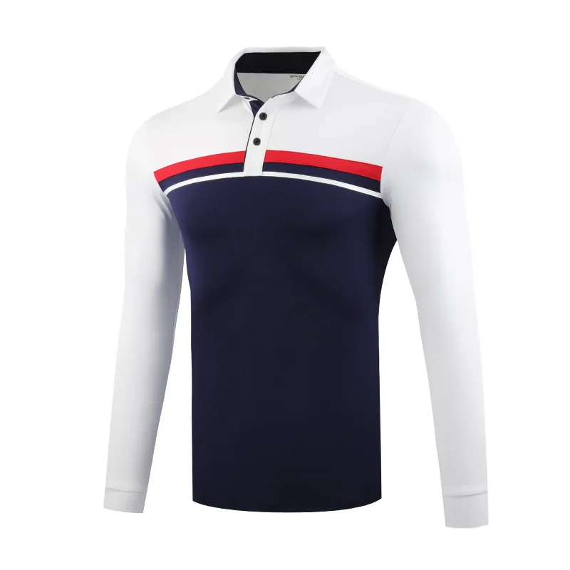 Мужские дышащие рубашки для гольфа мужская повседневная футболка в полоску с