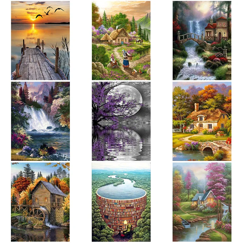 DIY 5D алмазная картина полная круглая дрель Осенняя Бриллиантовая вышивка с