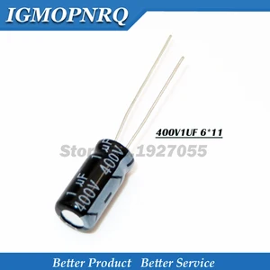 50 шт., бесплатная доставка, алюминиевый электролитический конденсатор 400 В 1 мкф 6*11 мм 1 мкФ 400 В 6*11 1uf400в 6х11