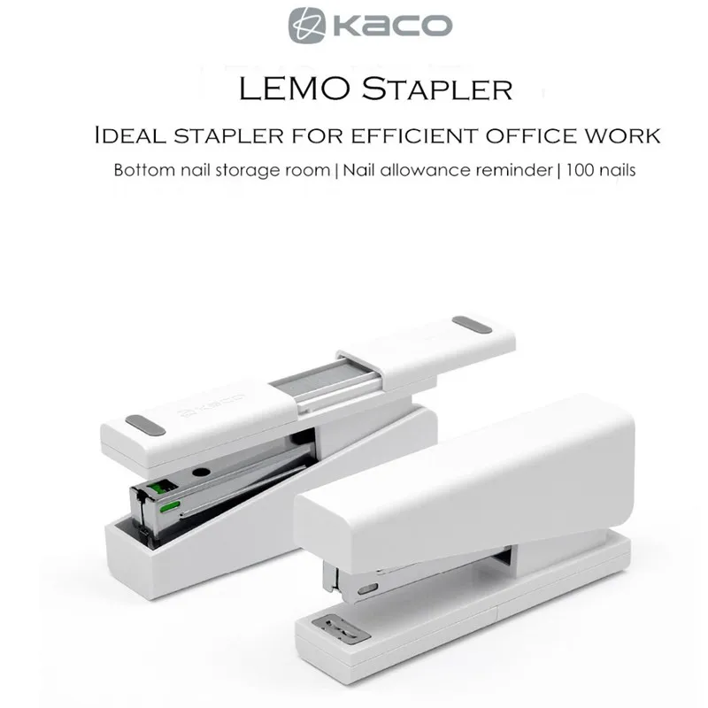 Original Xiaomi Mijia Kaco LEMO Stapler 24/6 26/6 with 2000 pcs Staples for Paper Binding Business School Office Use | Электроника