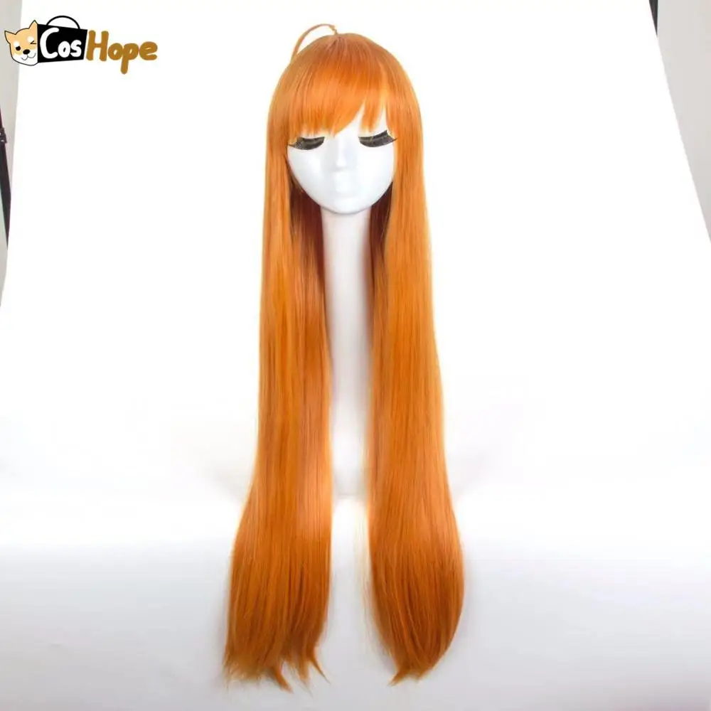 Парик для косплея Persona 5 футаба Сакура длинный прямой парик оранжевого цвета