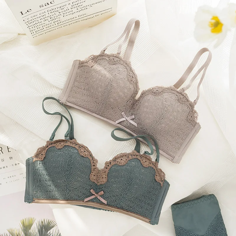 Комплект женского кружевного нижнего белья с чашками пуш ап|Комплекты белья| |