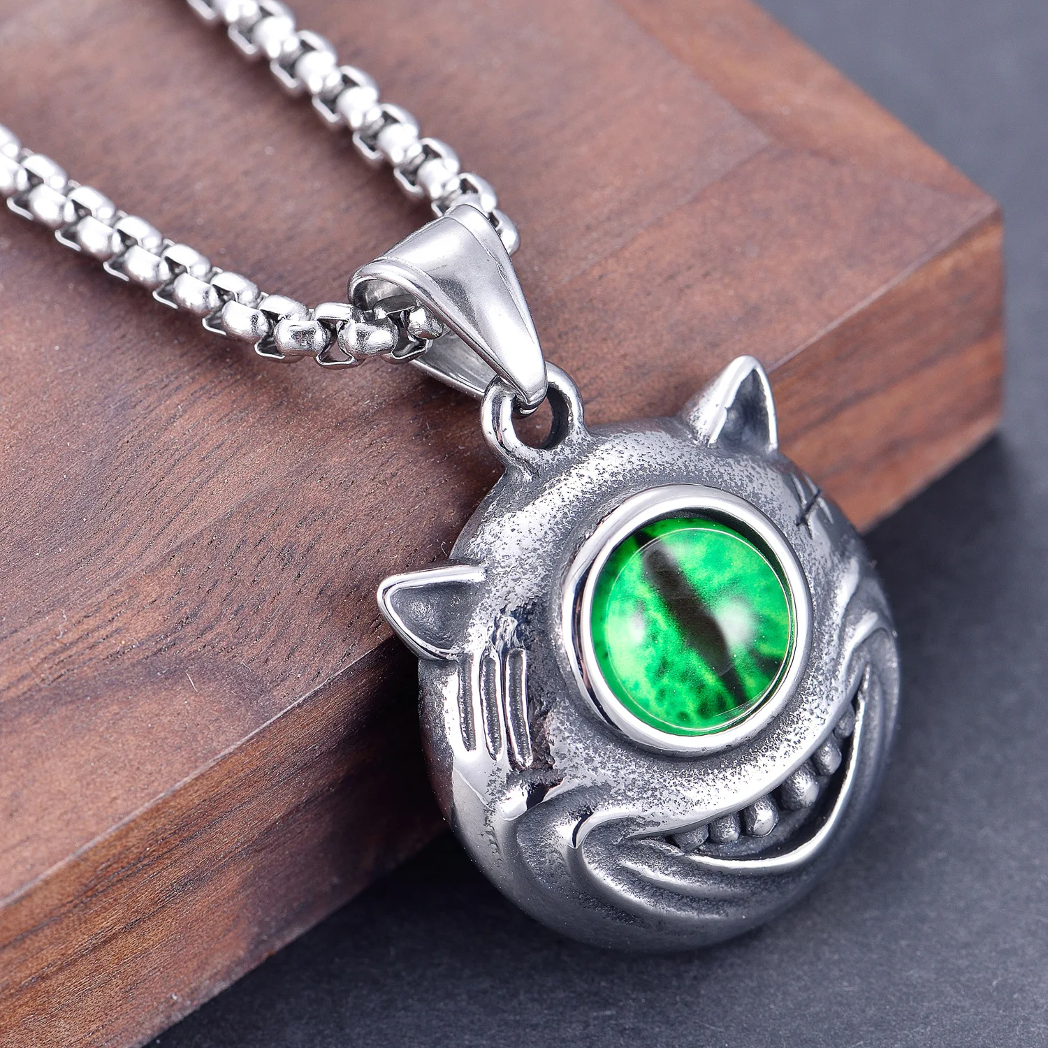 

New jewelry titanium steel devil's Eye Pendant Necklace trendy men's stainless steel Evil Eye Pendant