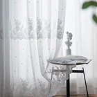 Белые вышитые мягкие тюлевые шторы для спальни, декоративные окна, кружевная прозрачная вуаль для гостиной, шторы, занавески нестандартного размера