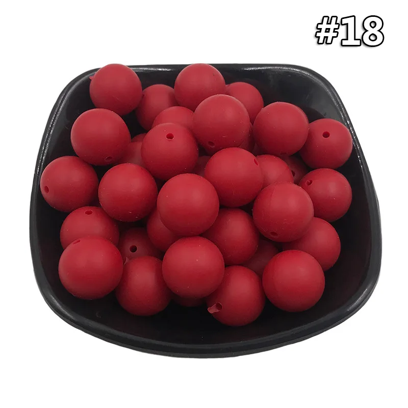 Silicone teether 18 20 шт. Силиконовая Круглая Бусина 12 мм Экологичное Сенсорное ожерелье-прорезыватель для кормления пищи аксессуары DIY Ювелирные изделия Детский Прорезыватель игрушка - Цвет: Silicone teether 18