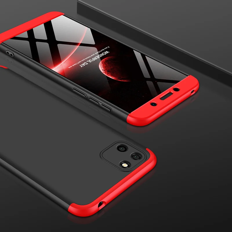 

For Huawei Y5P Case 360 Degree Full Body Hard Cover Case For Huawei Y5P Hybrid Shockproof Case + Tempered Glass Film Huawei Y5P