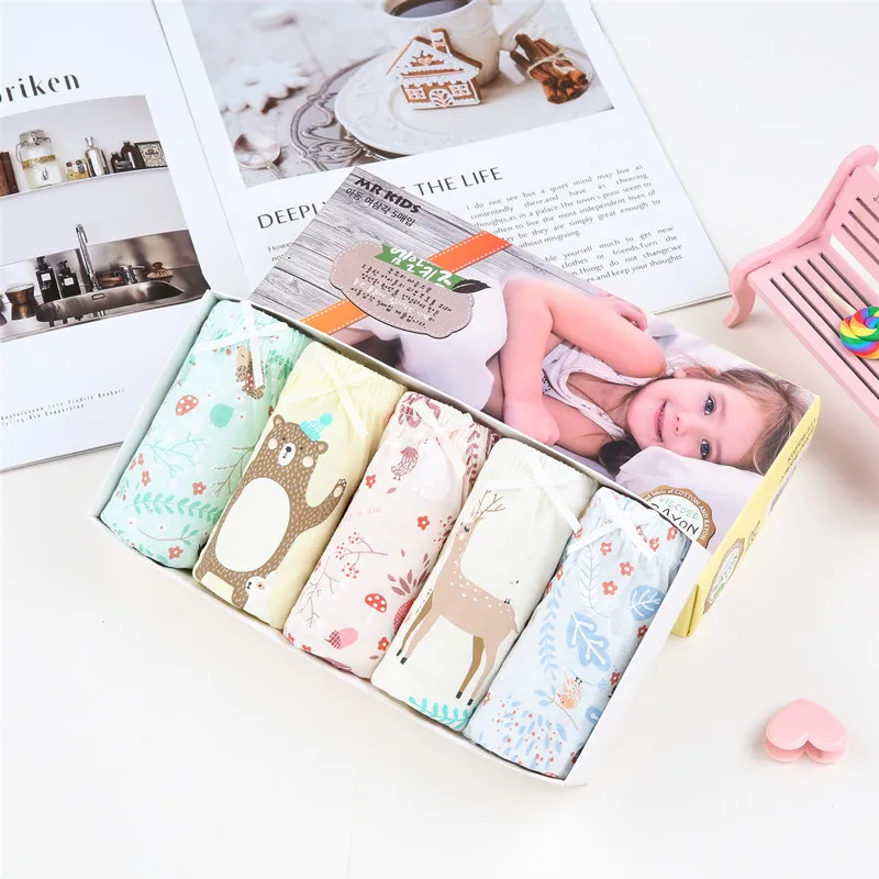 Хлопковые трусики для девочек 1 14 лет нижнее белье с мультяшным рисунком мягкие