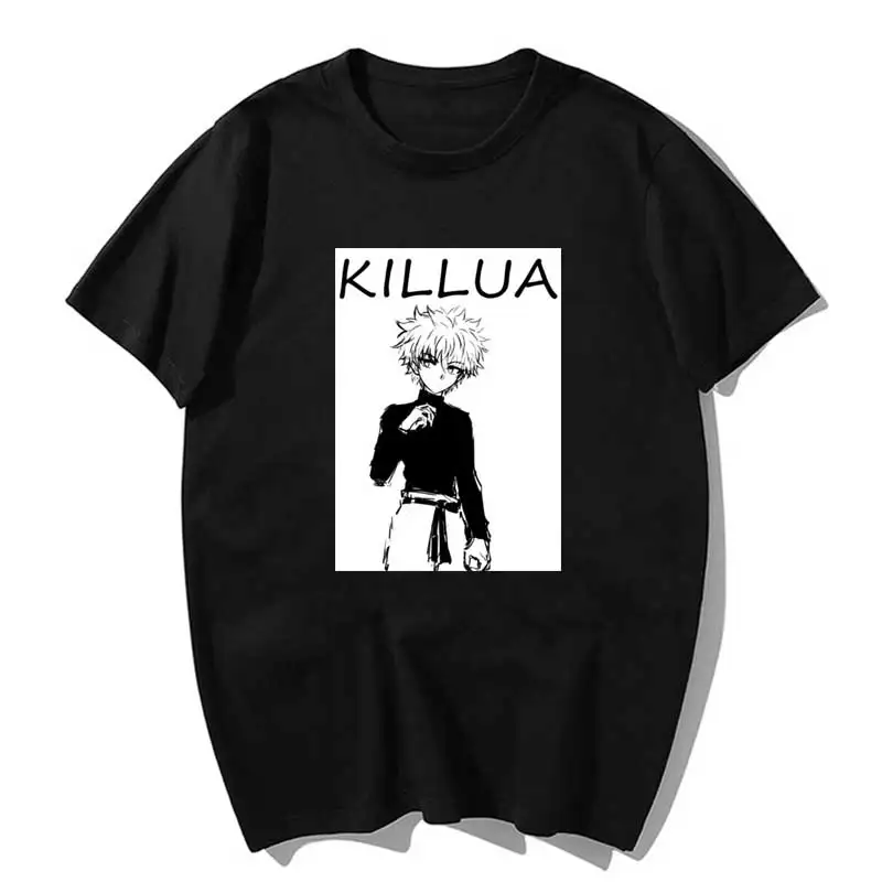

Hunter X Hunter Killua Godspeed T-Shirt T Shirt Men Kawaii Tops Cartoon Karate Graphic Tees Tee Shirt Unisex Harajuku Shirt Male