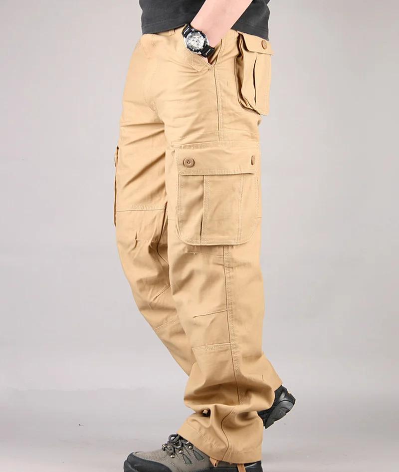 

Workwear StreetWear Cargo Pants Multi-pocket Loose Straight Jogging Cargo Pants Men