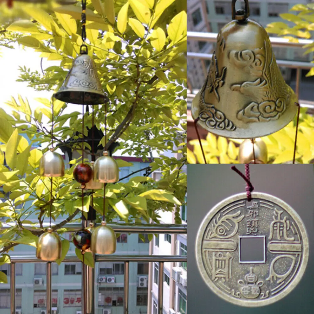 

Large Outdoor Lucky Wind Chimes for Good Luck Home Garden Hanging Decoration Gift Copper Decor
