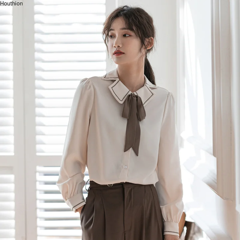 

Women's Blouses Polo Shirt Fashion Top Cotton Casual Long Sleeve Plus Size Solid Summer Houthion