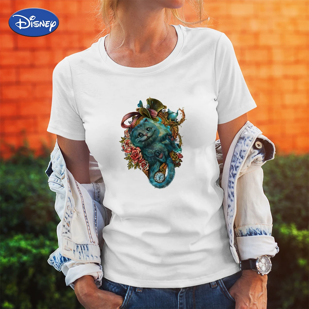 

Cheshire Cat Alice's Adventure In Wonderland Girl Power T-Shirt Adventure Time Disney T Shirt Women Trend Street Fashion Design