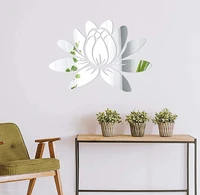 flower 3d three dimensional acrylic mirror wall stickers living room bedroom self adhesive diy decorative stickers