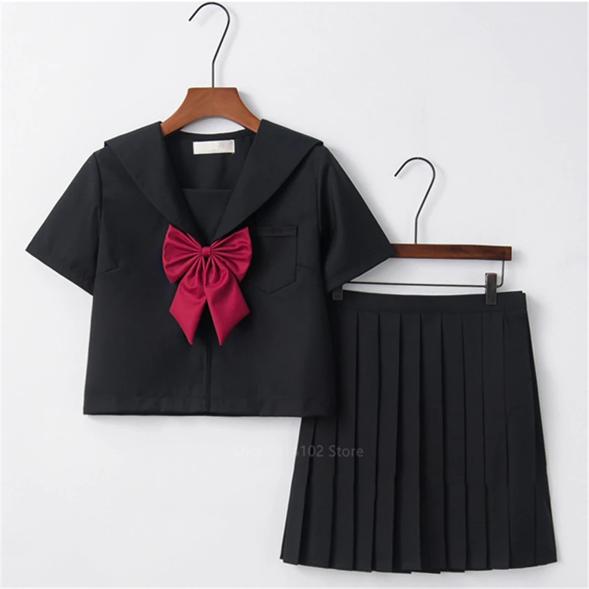 Японская школьная форма Kansai Bad Black костюм для студентов JK Kawaii топ с матросским
