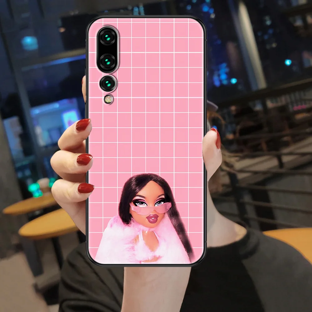

Lovely Bratz Cute Doll Fashion Phone case For Huawei P Mate P10 P20 P30 P40 10 20 Smart Z Pro Lite 2019 black painting cover