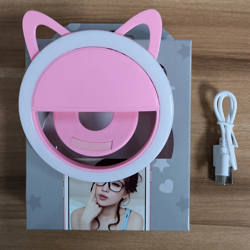 Кольцевой светильник для селфи с USB-зарядкой портативная светодиодная вспышка