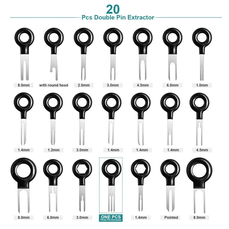 

Pins Terminals Removal Tools Kit for Car, Pin Extractor Puller Repair Remover Key Tools for Most Connector Terminal(39 Pcs)