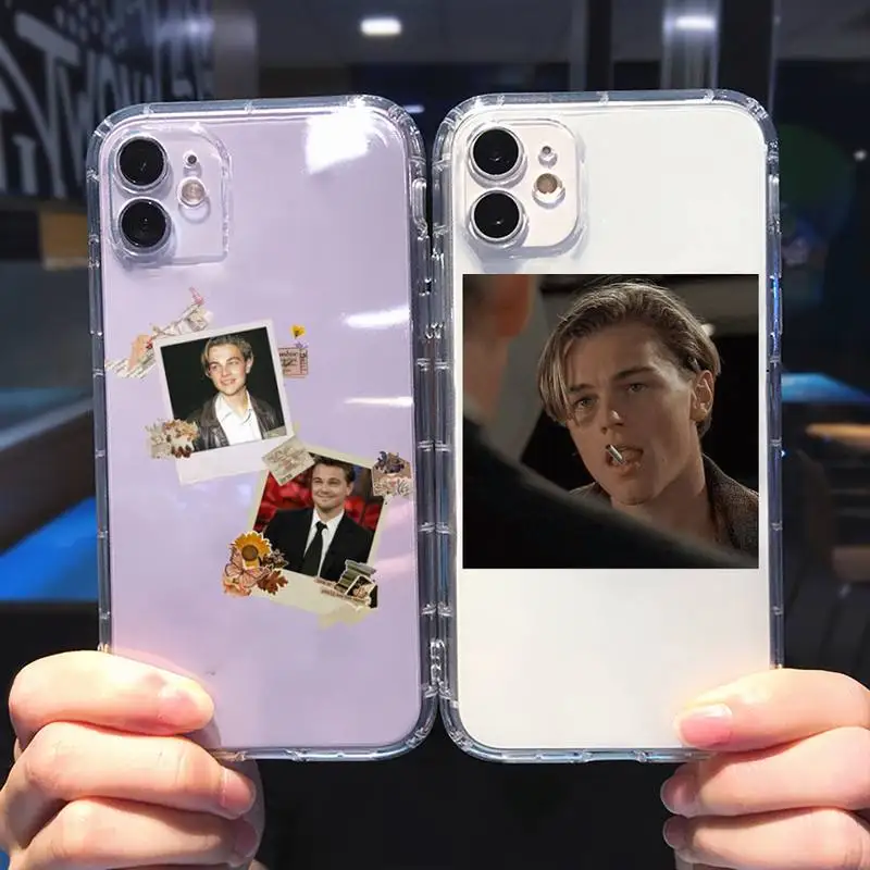 

American actors Leonardo DiCaprio Phone Case Transparent soft For iphone 5 6 7 8 11 12 s c se plus mini x xs xr pro max cover