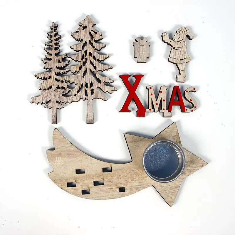 2020 новогодние и рождественские украшения деревянный цветной рисунок сделай сам