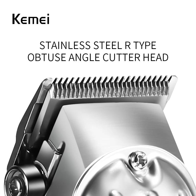 

Kemei-1983 Barber All Metal Rechargeable Hair Clipper Electric Hair Trimmer Professional Haircut Shaver Beard Trimmer Machine