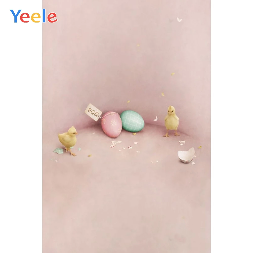 Весенний Пасхальный фон для фотосъемки с изображением розовых яиц цыпленка