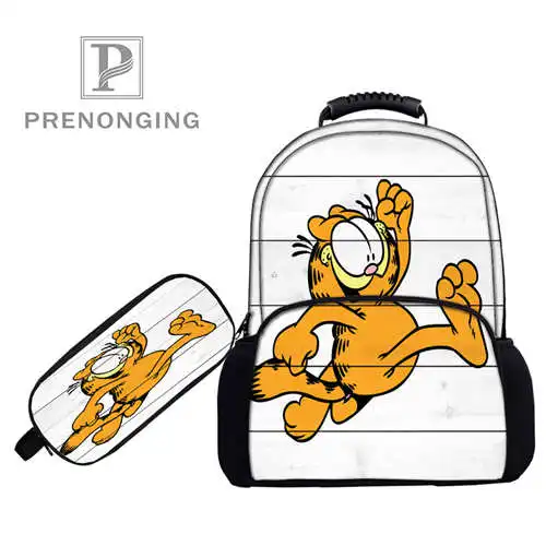 На заказ 17 дюймовые рюкзаки Гарфилда пеналы для ручек 3D печать школьные женские