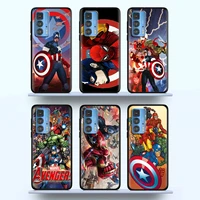 Avengers Super Hero Mavel For Motorola Moto G60 E6i E7i Power Edge Pro Lite Fusion 2021 Soft Black Phone Case