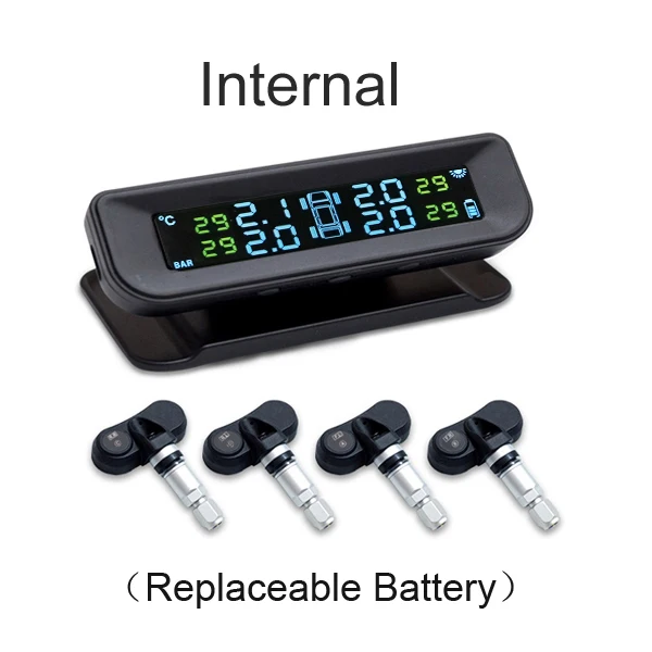 Internal Q01N Новая система контроля давления в автомобильных шинах TPMS на солнечной энергии, 4 внутренних датчика, Температурная сигнализация Visture Q01W Q01N Q02W - Тип: Internal Q01N