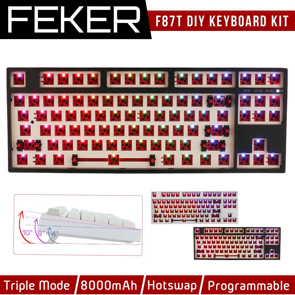 Набор для клавиатуры FEKER с 84/87 клавишами Hotswap сделай сам Беспроводная bluetooth