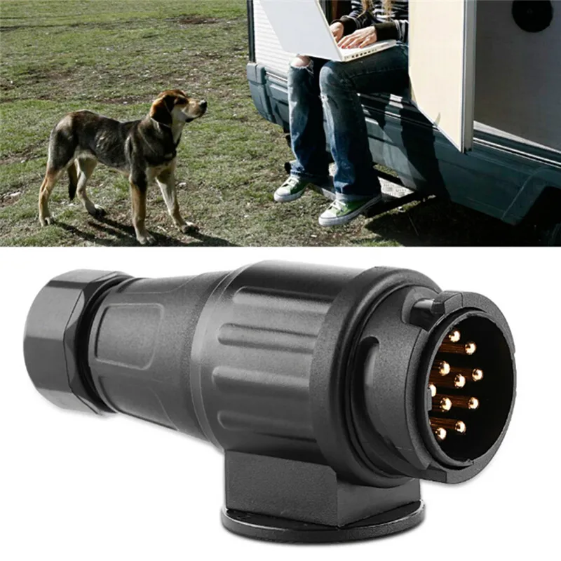 

1pc Plastic Plug 13Pin Electric Trailer Plug Plastic 13 Pole Wiring Connector Transfer Adapter