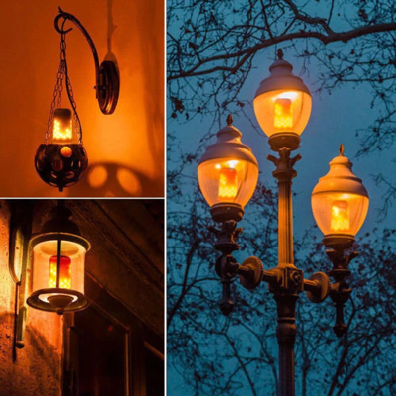 

E27 LED Flame Effect Simulated Fire Light Bulb Flickering Lamp Home Decor New
