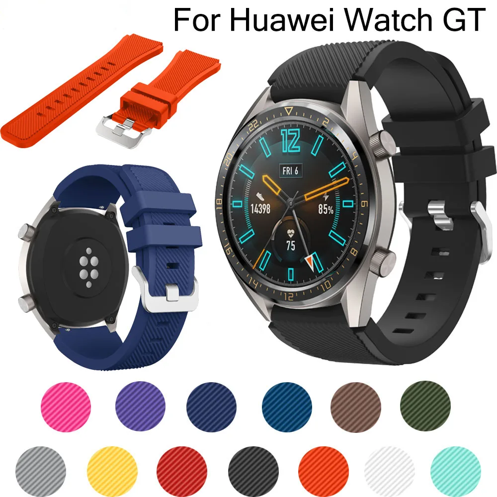 22 мм спортивные силиконовые браслеты на запястье для Huawei Watch GT2 46 сменный ремешок