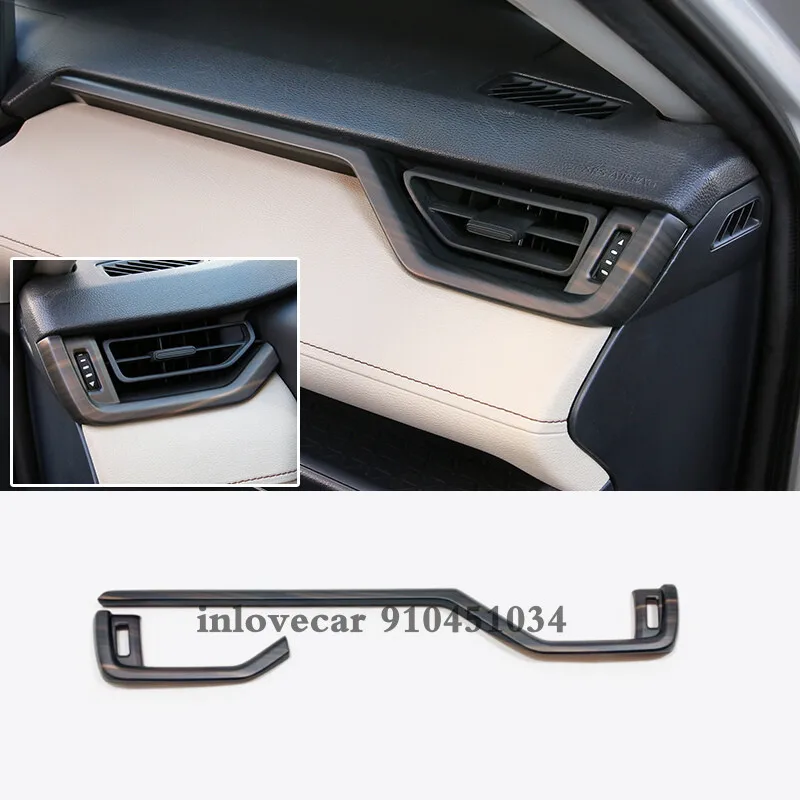 

ABS Wood grain Car accessories Car interior front side air outlet Cover Trim Decoration moulding 2019 2020 For Toyota RAV4 RAV 4