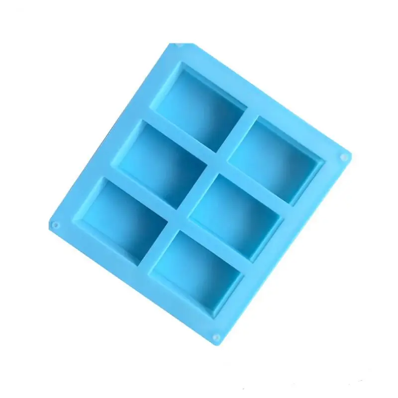 Silicone Soap Molds 6 Cavity Hole Rectangle DIY Baking Mold Tray Handmade Cake Biscuit Chocolate Moulds LX7953 |