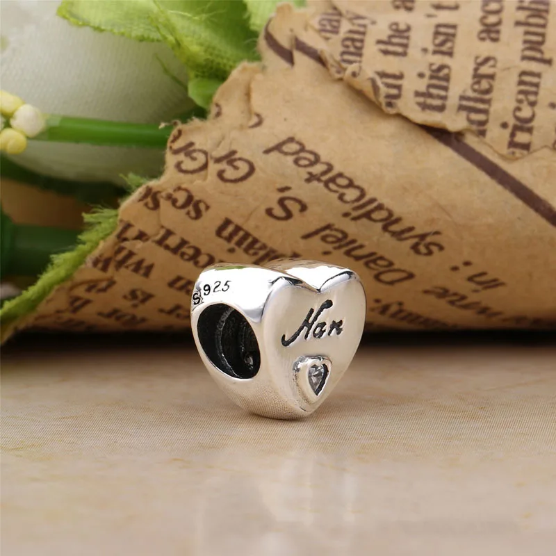 В форме сердца Sister для мам дочерей пап драгоценные бусины подходят к