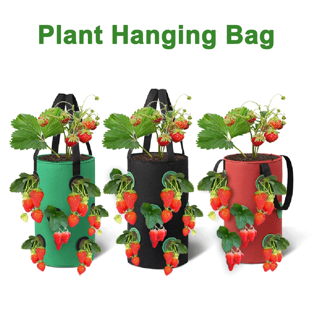 

12 Hole Potato Strawberry Planter Bags For Growing Potatoes Outdoor Vertical Garden Hanging Open Vegetable Planting Grow Bag