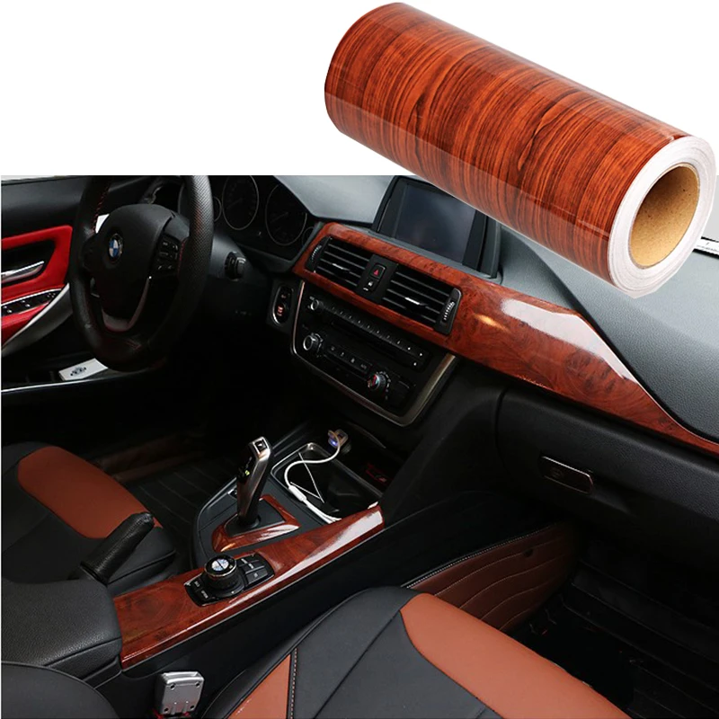 30X100cm Wood Grain DIY Car Sticker Decal Film For Seat Ibiza 6L 6J Leon FR 2 Altea Audi A3 8P 8V Q5 A4 B8 B6 B7 A5 A6 C5 C6 A1