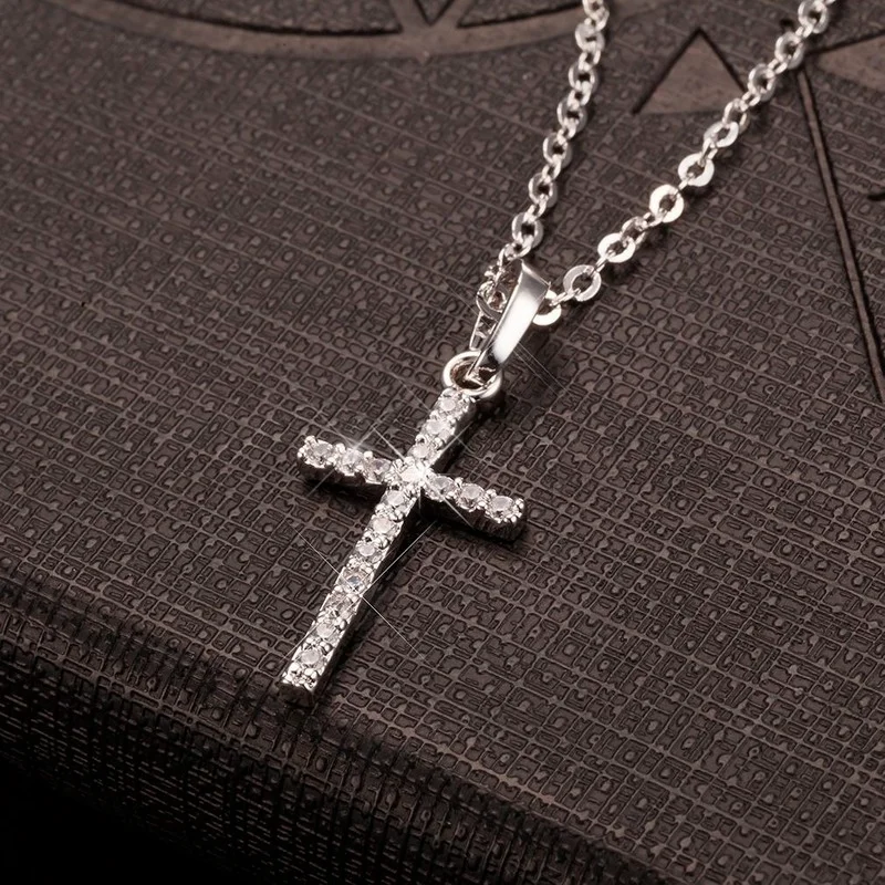 

Fashion Cross Pendants For Women Men Gold Black Color Crystal Jesus Cross Pendant Necklaces Jewelry Gifts