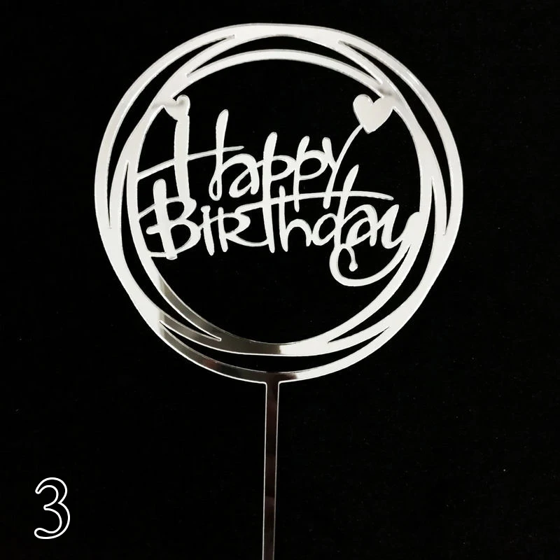 14 1 шт., украшение для торта с надписью «Happy Birthday», украшение в виде блестящей звезды на день рождения, зеркальный акриловый Топпер для торта, декор для торта в честь рождения ребенка - Цвет: 14