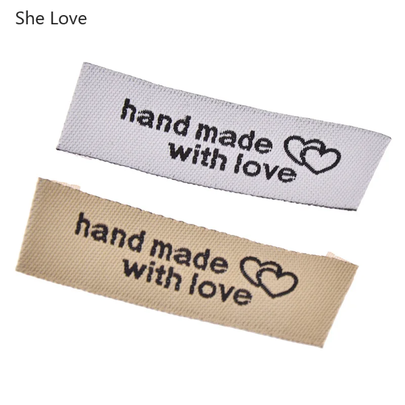 Моющиеся тканевые этикетки Chzimade 50 шт./лот для одежды ручной работы с любовью