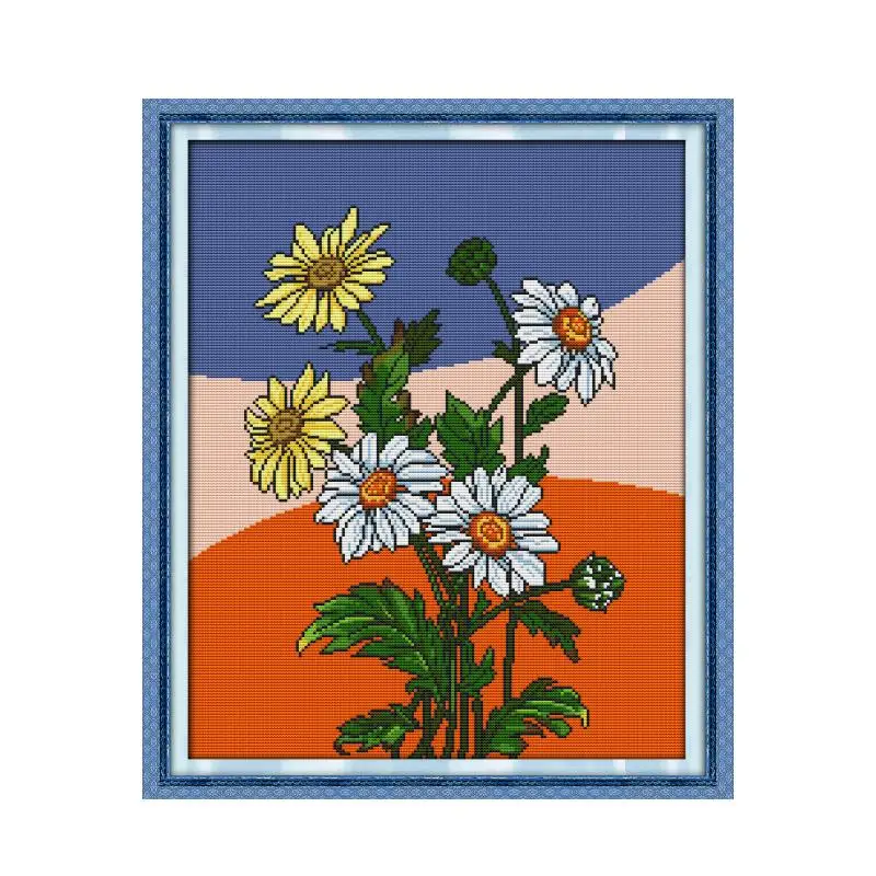 

Daisy 7 cross stitch kit aida 14ct 11ct count print canvas stitches embroidery DIY handmade needlework