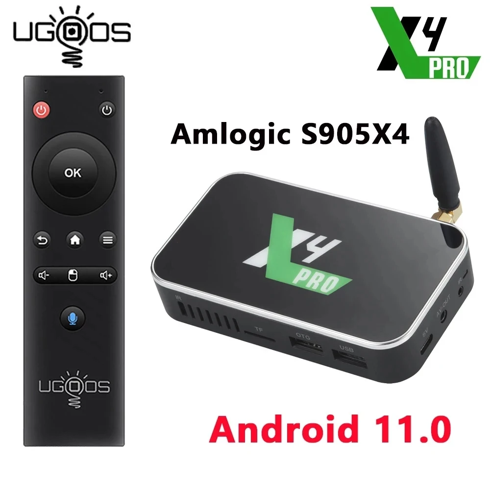 ТВ-приставка UGOOS X4 PRO 4 ГБ 32 PLUS 64 Гб CUBE Amlogic S905X4 Android 11 1000M LAN телеприставка 4K