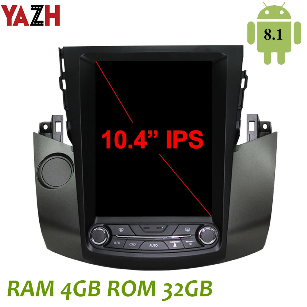YAZH Android 8 1 OS 10 4 &quotIPS автомобильный радиоплеер для Toyota RAV4 2003 2004 2005 2006 2007 2008 2009 с Bluetooth