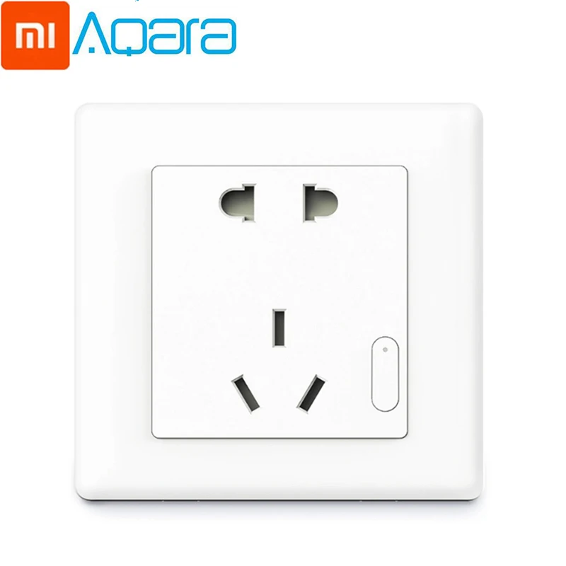 aqara socket xiaomi Aqara умная розетка питания, Zigbee wifi Пульт дистанционного управления беспроводной переключатель работа для xiaomi умный дом наборы приложение - Комплект: aqara socket
