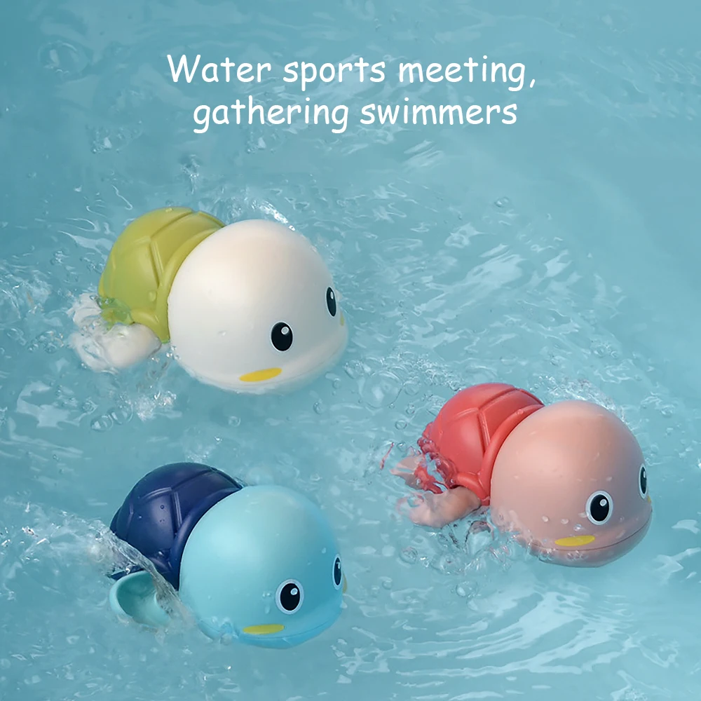 

3pcs New Boys Girls Children Infant Cute Duck Bathing Chain Swimming Toy Shower Funny Toy Baby Cartoon Creative Toys
