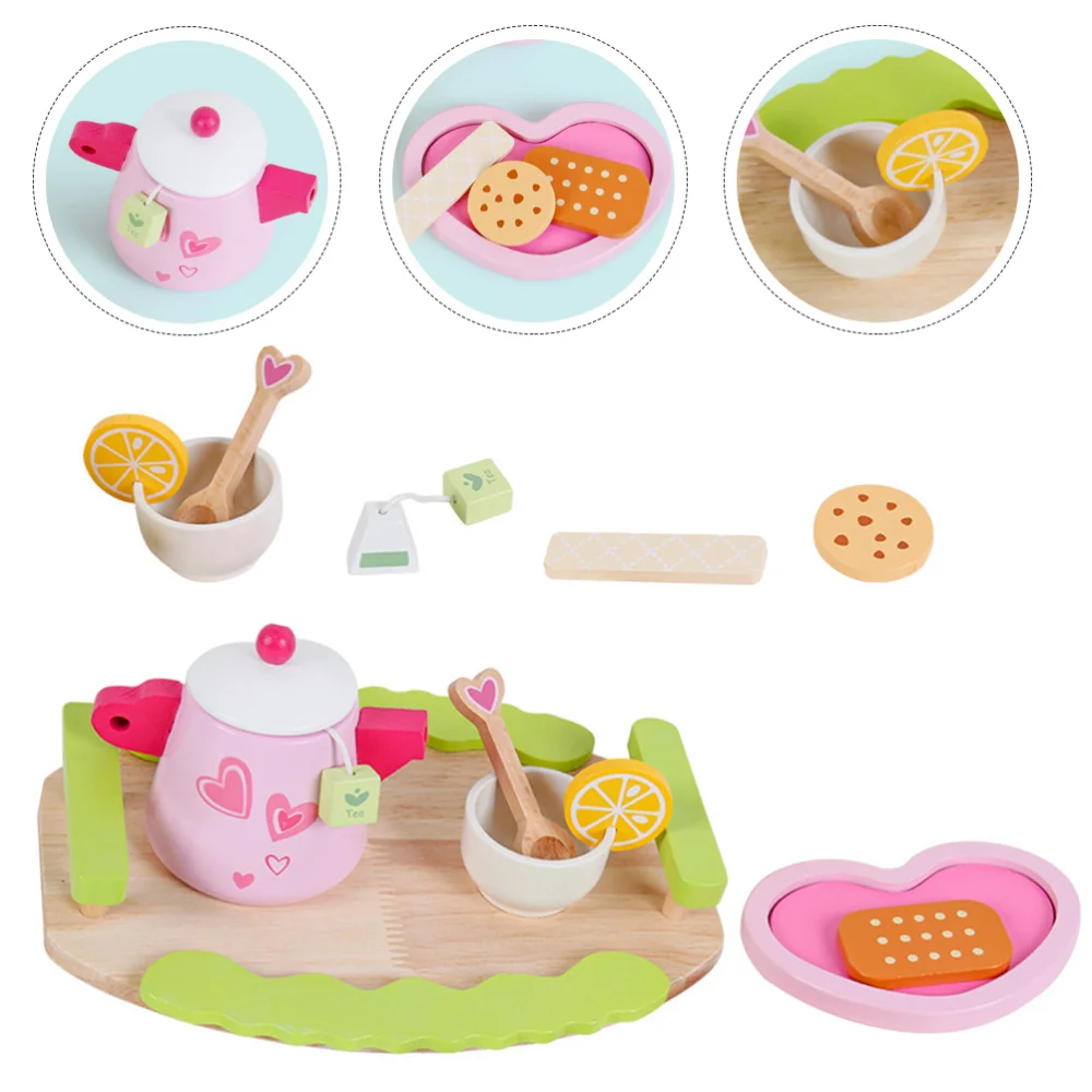 

1 Set Wooden Afternoon Tea Toys Simulated Tea Sets Children Toys