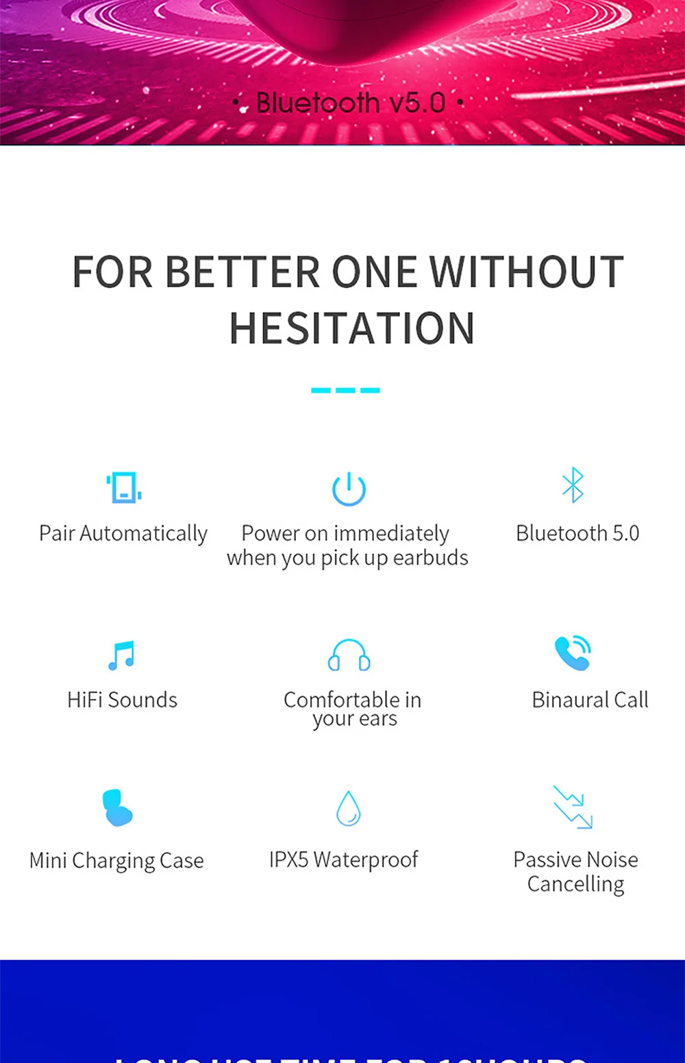 FBYEG Bluetooth 5,0 беспроводные стерео наушники HIFI Звук Спортивная гарнитура громкой связи игровые Вкладные наушники с микрофоном для телефона