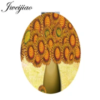 youhaken compact sunflowers grow on tree decoration espejo de maquillaje oval health moive small mirror for purse makeup xr37