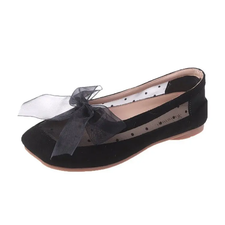 

Elegant Square Toe Shallow Mouth Women Shoes Autumn All-Match Casual Female Sneakers Soft Flats Fall Dress New Lace PU Slip-On S